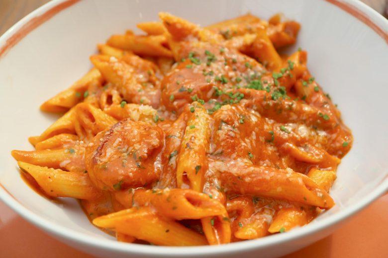 Penne com camarão
