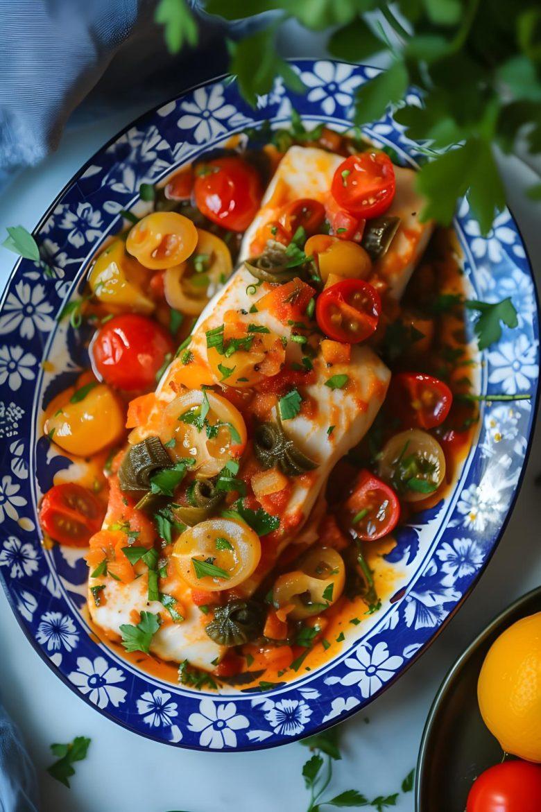 Bacalhau com tomate assado