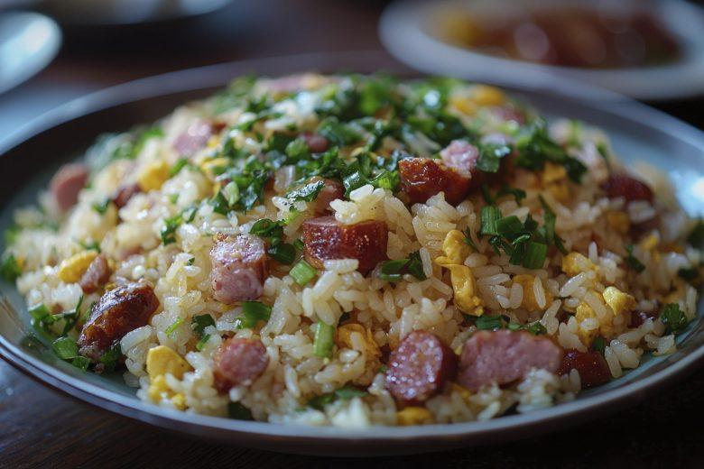 Arroz com linguiça e milho verde
