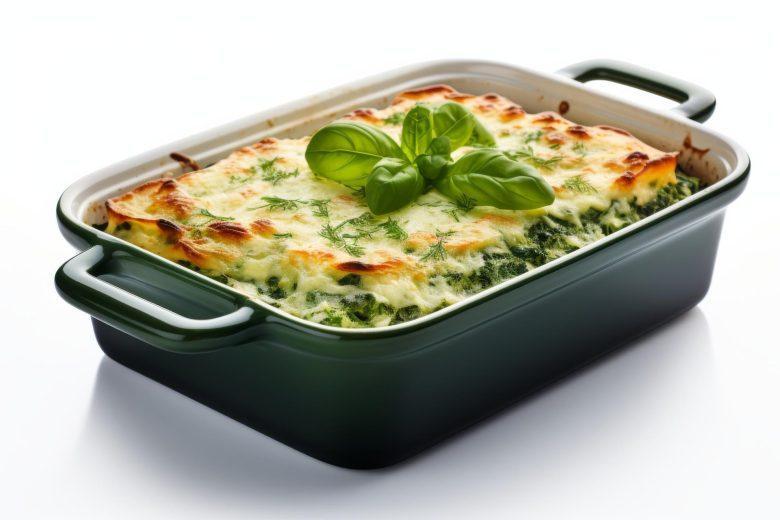 Lasanha com tofu e espinafre
