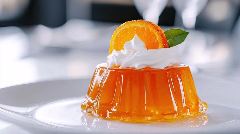 Gelatina de laranja com chantilly