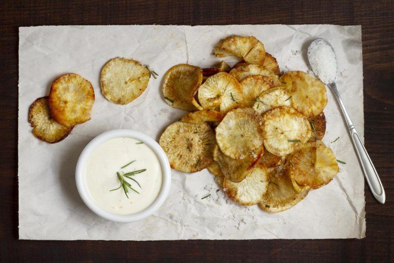 Batata chips sem óleo
