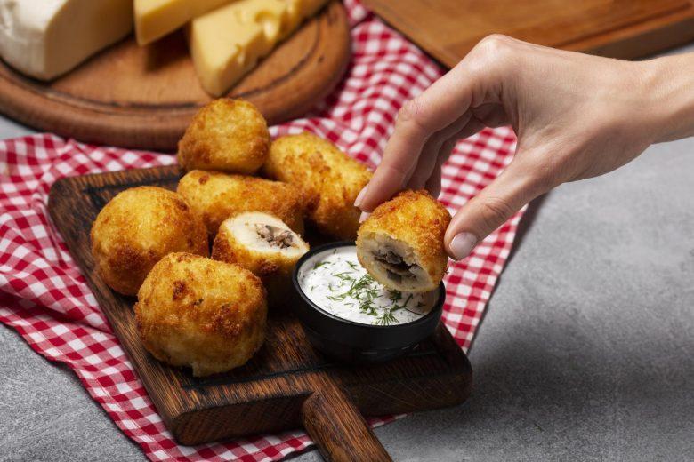Croquete com carne moída