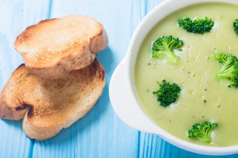 Creme de batata e brócolis