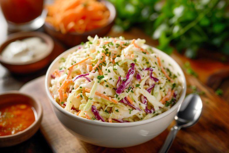 Salada de repolho com creme de leite