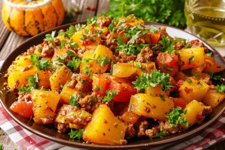 Carne moída com abóbora
