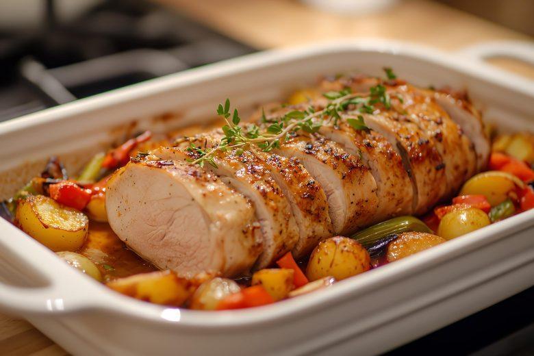 Pernil assado com batata e alecrim