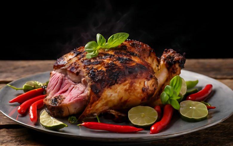 Pernil de porco com alho e tomilho