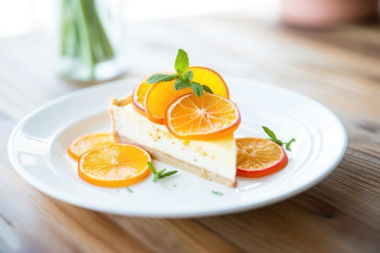 Cheesecake de melão com calda de laranja
