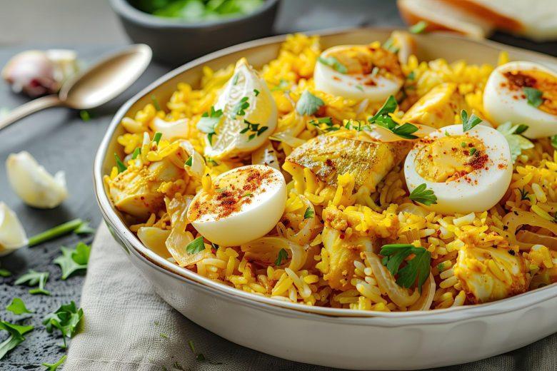 Arroz de língua de bacalhau e ovos