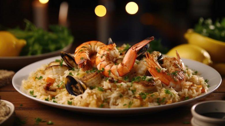 Arroz brasileiro com camarão