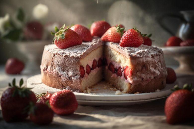 Bolo cremoso diet de morango