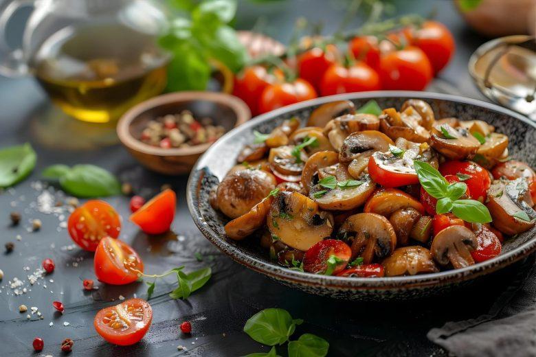 Salada de cogumelos