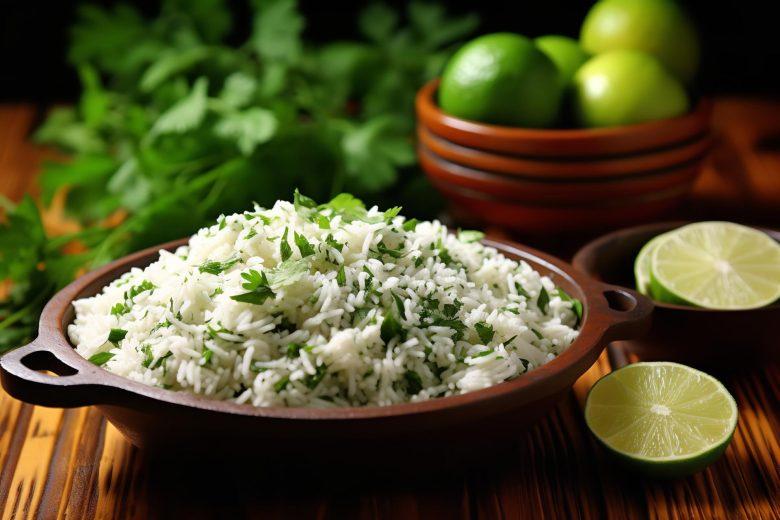 Arroz integral com limão e coentro
