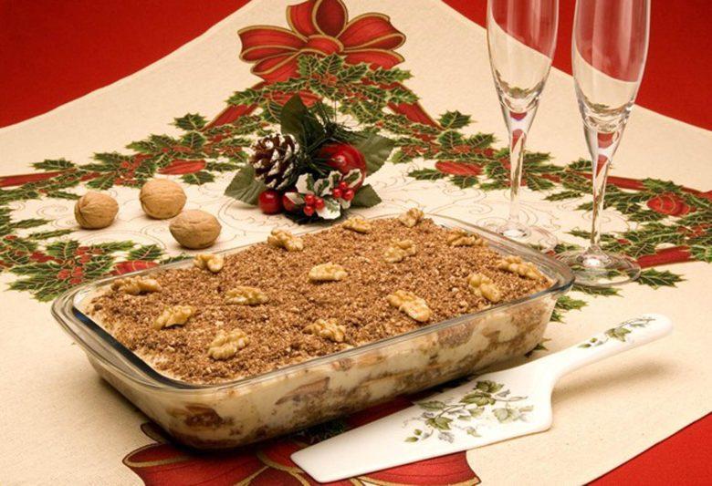 Pavê de nozes com chocolate