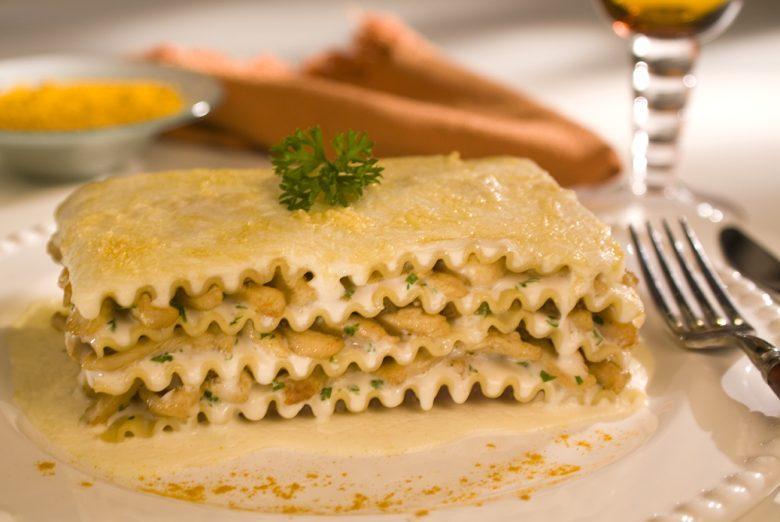 Lasanha de frango ao curry