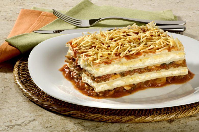 Lasanha de estrogonofe de filé mignon