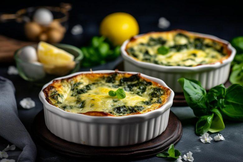 Gratinado de arroz e espinafre