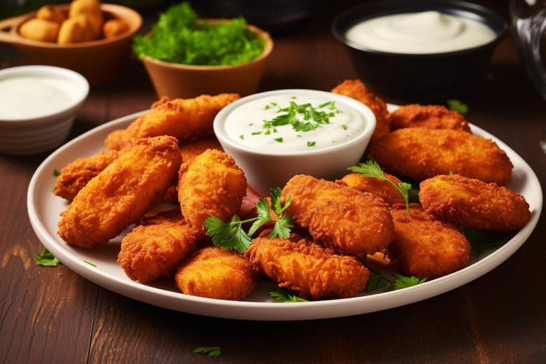 Peixe tira gosto com creme de alho