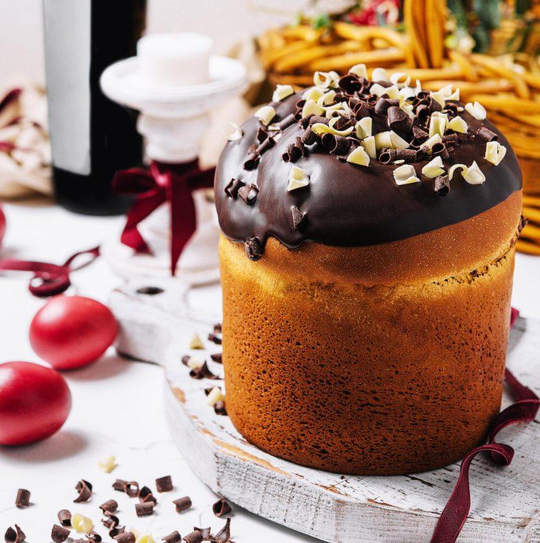 Panetone trufado banhado no chocolate