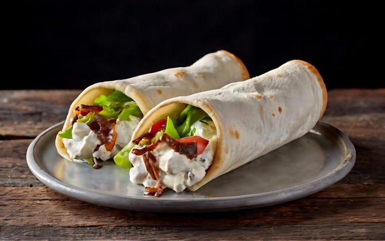 Wrap de frango e legumes