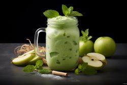 Suco de maçã verde com água de coco