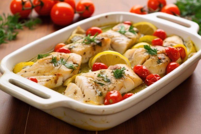 Bacalhau com tomate cereja