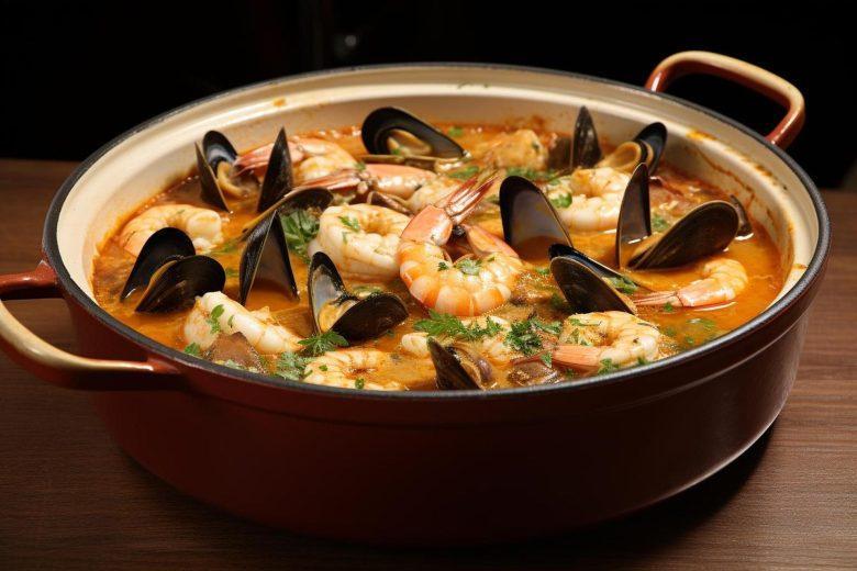 Caldeirada de peixe e frutos do mar