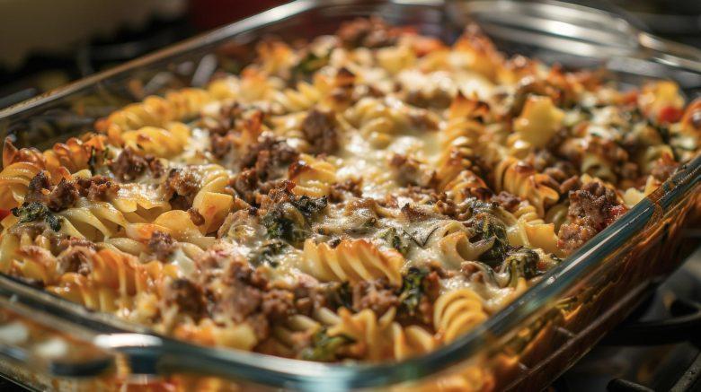 Macarrão de forno com carne moída