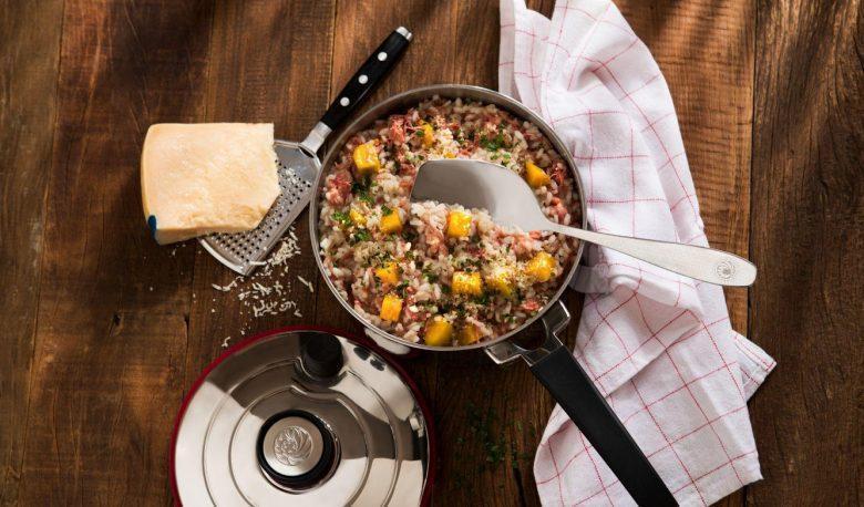 Risoto de abóbora com carne seca