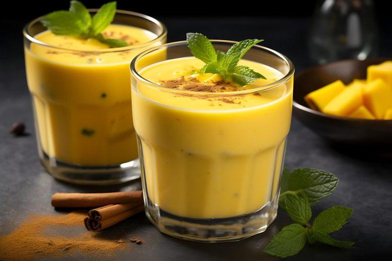 Mousse de manga com hortelã
