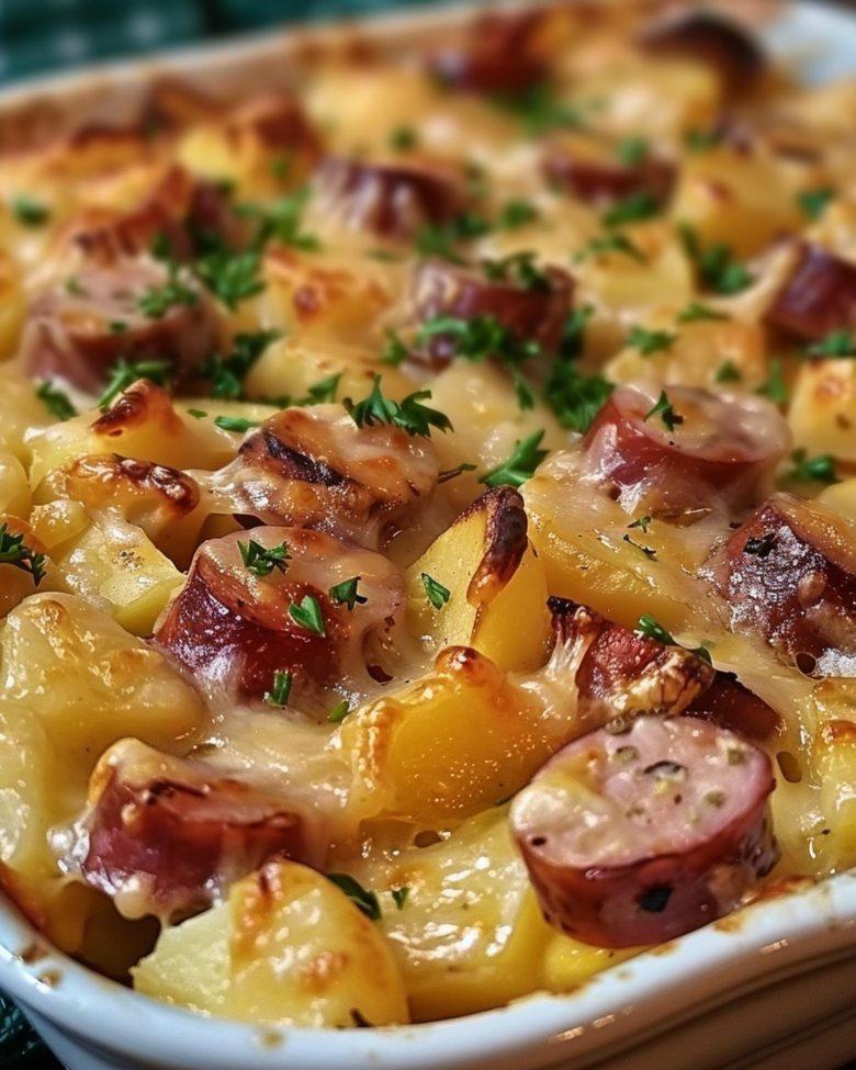 Gratinado de batata com calabresa