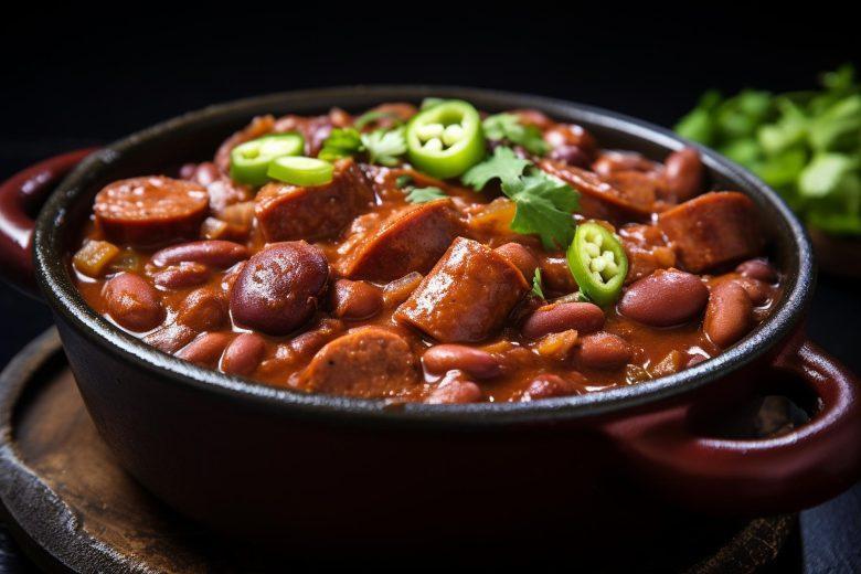 Feijão com couro e linguiça