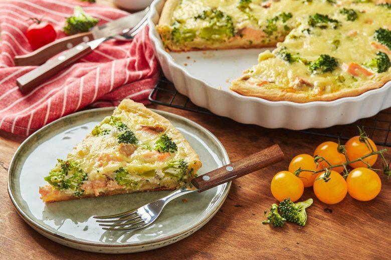 Quiche de ricota com brócolis