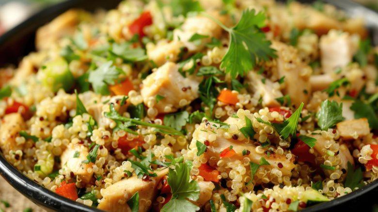 Salada de quinoa com frango
