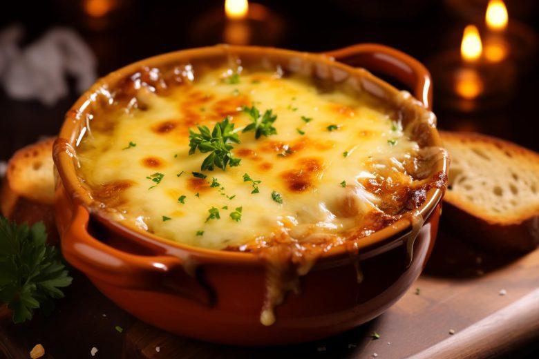Sopa dourada de cebola
