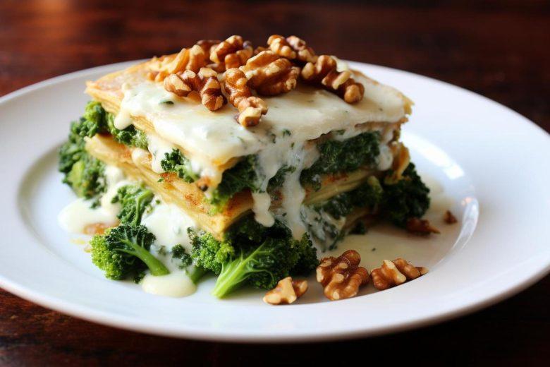Lasanha verde e branca