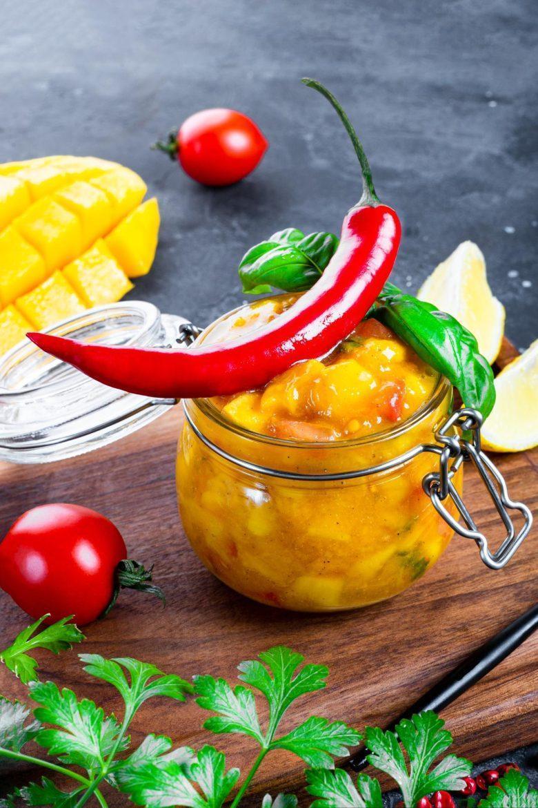 Geleia picante de manga