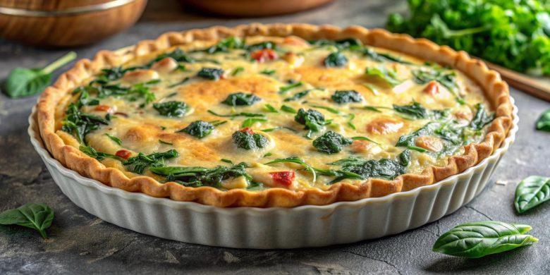 Quiche de espinafre, ricota e calabresa