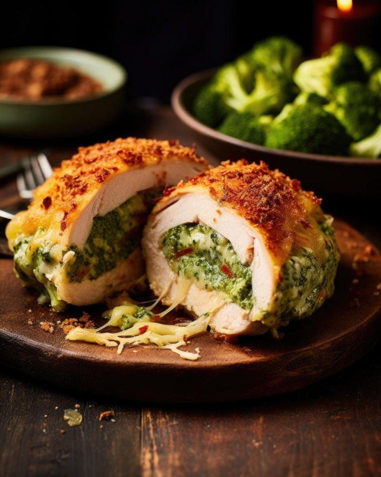 Frango recheado com brócolis e ricota
