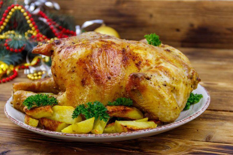 Frango assado recheado