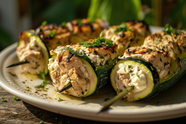 Abobrinha festiva com atum