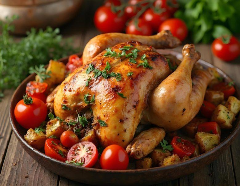 Frango recheado natalino