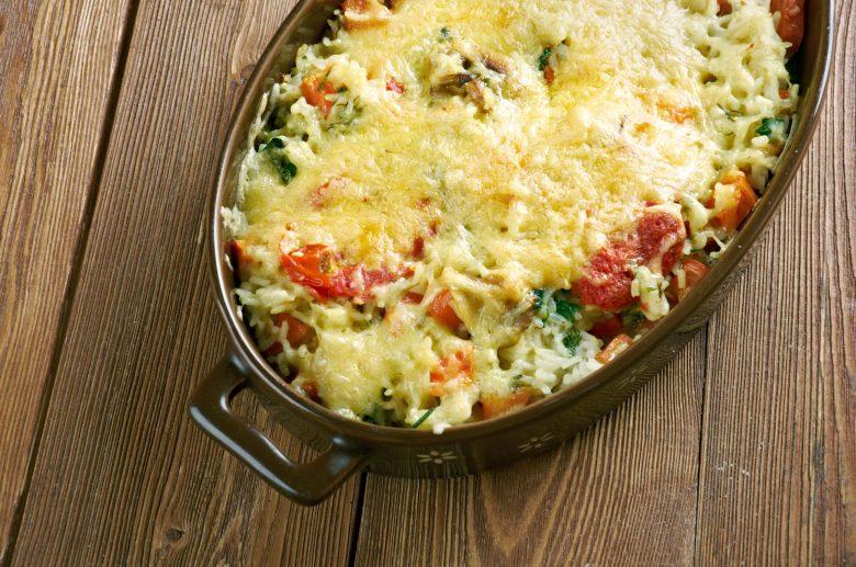 Arroz de forno gratinado