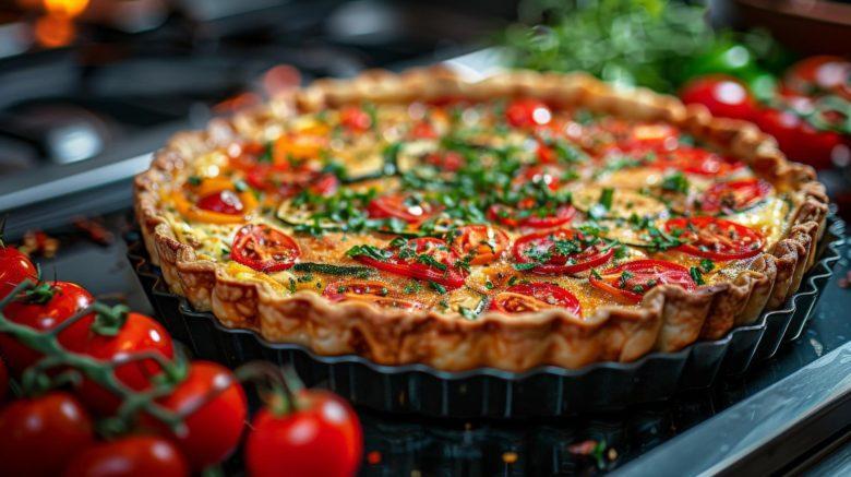 Quiche light com massa de bolacha