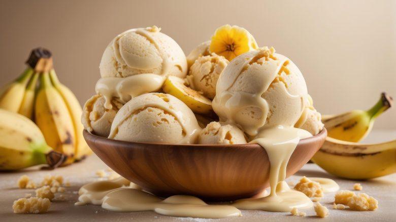 Sorvete de banana com iogurte