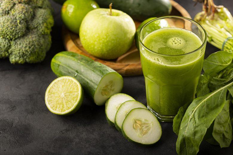 Suco de agrião, pepino, brócolis e estragão