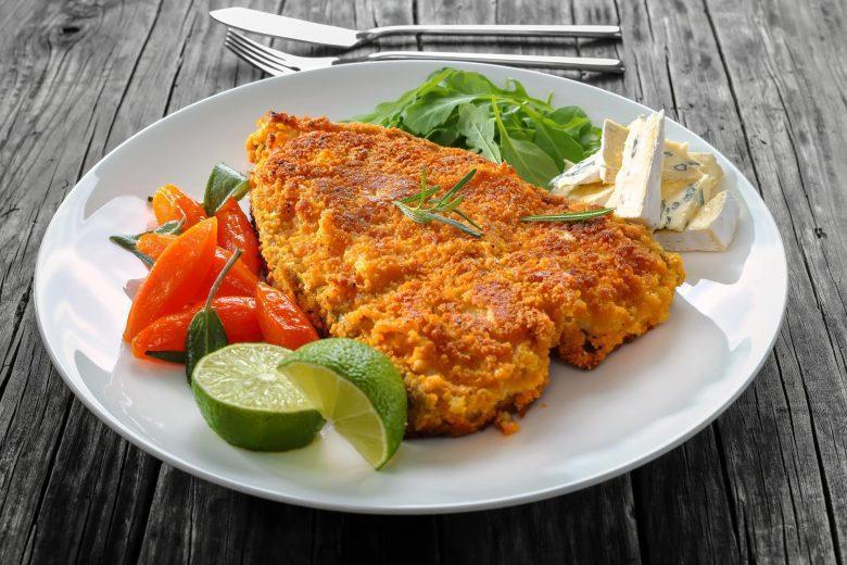 Peixe à milanesa recheado