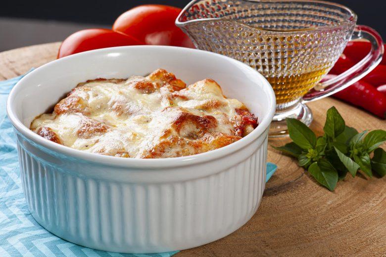 Nhoque de semolina gratinado