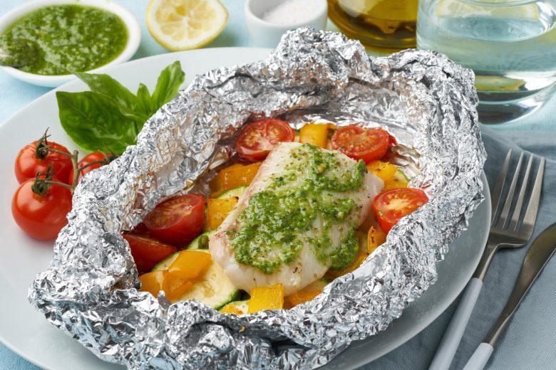 Papelote com bacalhau